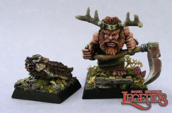 Dwarf Druid and Badger 03216 (metal)