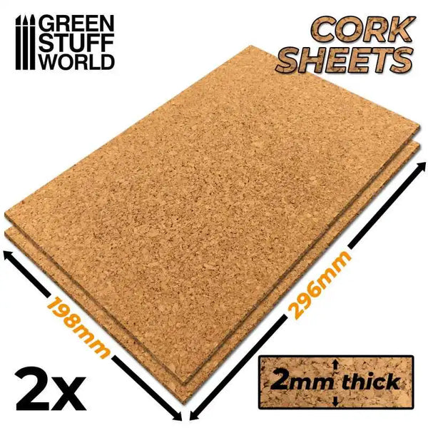 Cork Sheet in 2mm x2 - Kurk Vellen 10457
