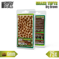 Grass TUFTS - 6mm self-adhesive - 75x DRY BROWN 10672