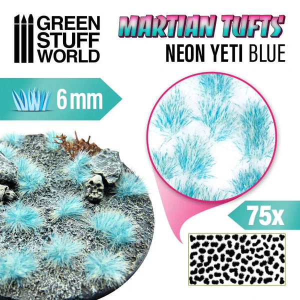 Martian Fluor Tufts 6mm - NEON YETI BLUE 10684