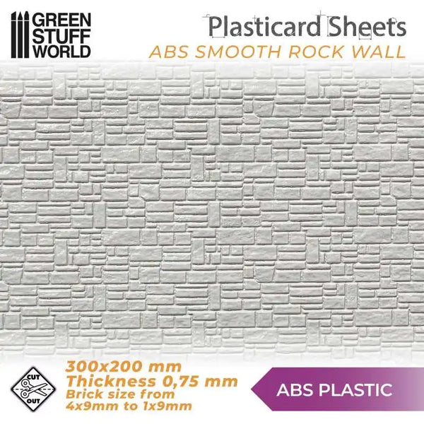 ABS Plasticard - SMOOTH ROCK WALL Textured Sheet - A4 1108