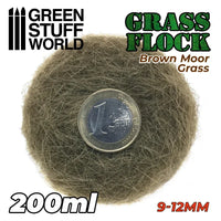 Static Grass Flock 9-12mm - Brown Moor Grass - 200 ml 11164