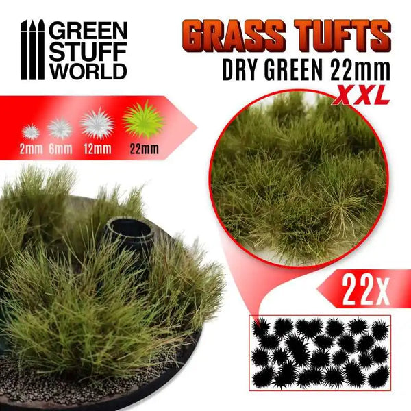 Grass TUFTS XXL 22mm self-adhesive Dry Green 11449