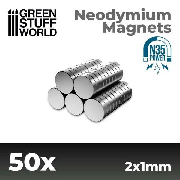 Neodym-Magnete 2x1mm - 50 Stück (N35) 11518
