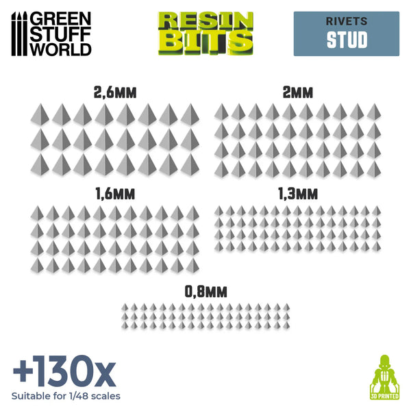 3D Printed Set - Micro Rivets - Stud 1:48-1:35 12246