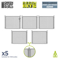 Green Stuff World 3D printed set - Chain Link Fences 50mm 1:48-1:35 12418