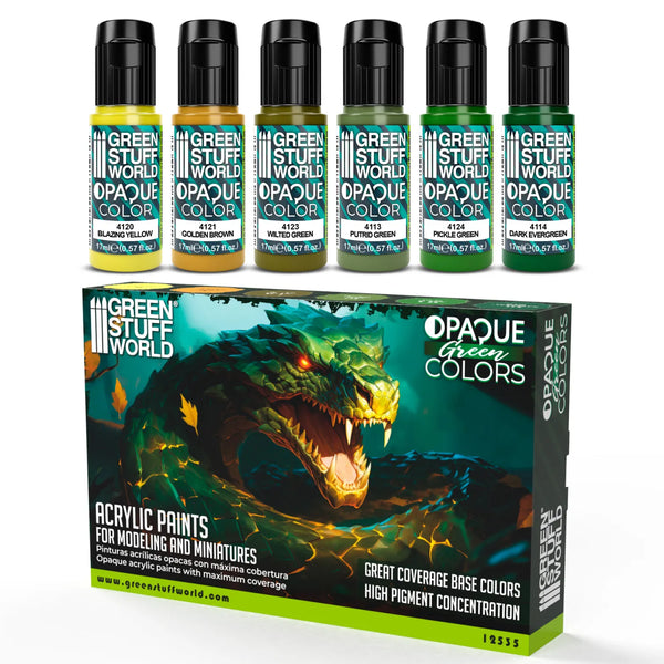 Green Stuff World Opaque Paint Set - Green Colours 12535