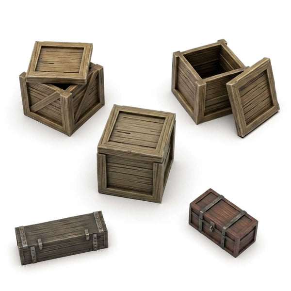 Green Stuff World Wooden Crates 1 op 35 12707