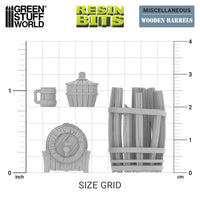 Green Stuff World Wooden Barrels 1 op 35 12710