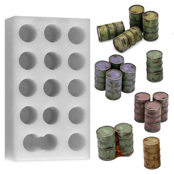 Silicone Molds - Metal Barrels 1:48 12736