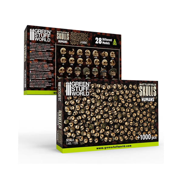 1000x Battlefield Resin Skulls 1:48-1:35 12743