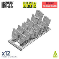 3D-gedrucktes Set – Mittelalterliche Schilde der Alten Welt, 12 Stück, 12789