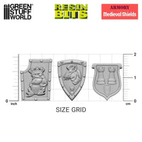 3D-gedrucktes Set – Mittelalterliche Schilde der Alten Welt, 12 Stück, 12789