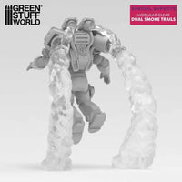3D printed set - Modular Clear Dual Smoke Trails for Jump Packs 12915
