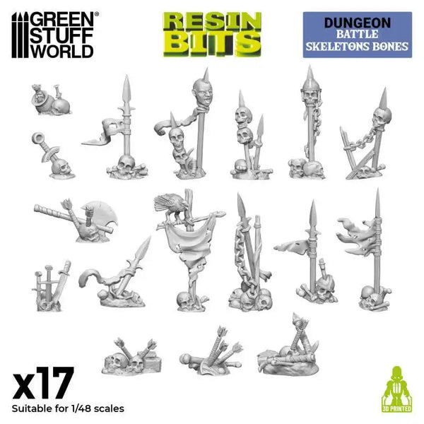 3D printed set - Battle Skeleton Bones 1:48 12933