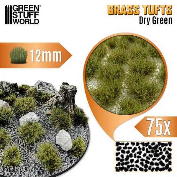 Grasbüschel - 12 mm selbstklebend - 75 Stück - Trockengrün 12941