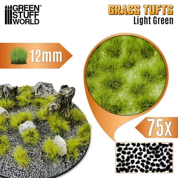 Grass TUFTS - 12mm self-adhesive - 75x - Light Green 12943