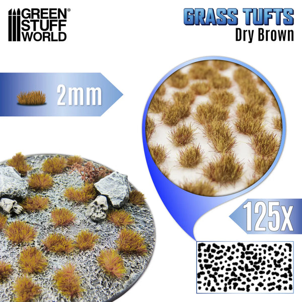 Green Stuff World Static Grass Tufts 2 mm - Dry Brown 12951