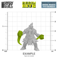 3D printed set - Beer Mugs and Horns 12970