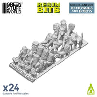 3D printed set - Beer Mugs and Horns 12970