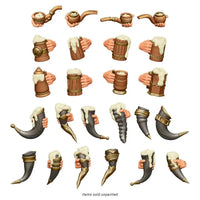 3D printed set - Beer Mugs and Horns 12970