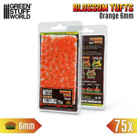 Blossom TUFTS - 6mm self-adhesive 75x- Orange Flowers 13003