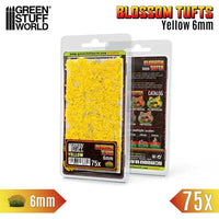 Blossom TUFTS - 6mm self-adhesive 75x- Yellow Flowers 13004