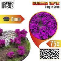 Blossom TUFTS - 6mm self-adhesive 75x- Purple Flowers 13005