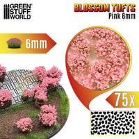 Blossom TUFTS - 6mm self-adhesive 75x- Pink Flowers 13006