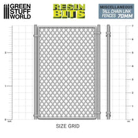 Green Stuff World 3D printed set - Chain Link Fences 70mm 1:48-1:35 13173