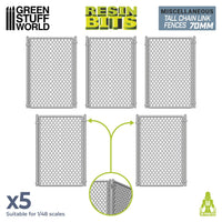 Green Stuff World 3D printed set - Chain Link Fences 70mm 1:48-1:35 13173