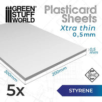 Plasticard A4 Styrene sheets 0.5 mm Pack x5-13223