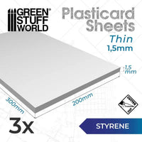 Styrene sheets 1.5mm Pack x3 13225
