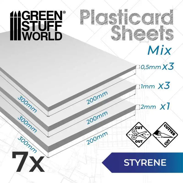 Styrene sheets - Variety pack x7 13228