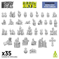 3D-gedrucktes Set – Totenkopfkult mit Kerzen 1:48 13299