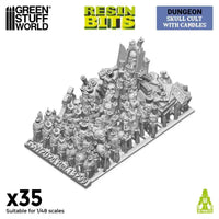 3D-gedrucktes Set – Totenkopfkult mit Kerzen 1:48 13299