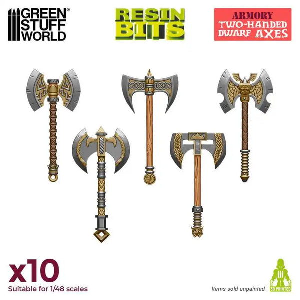 3D printed set - Two Handed Dwarf Axes 13301