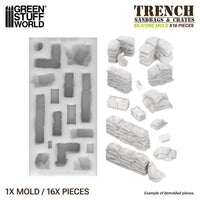 Green Stuff World Silicone Molds - Sandbags GSW13405