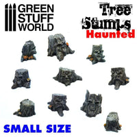 Small Haunted Tree Stumps Resin Set 1686
