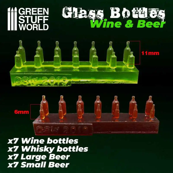 Wein- und Bierflaschen 4x7 Harz-Set 2200