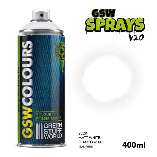 GSW SPRAY Grundierung, mattweiß, Sprühfarbe, 400 ml, 2229
