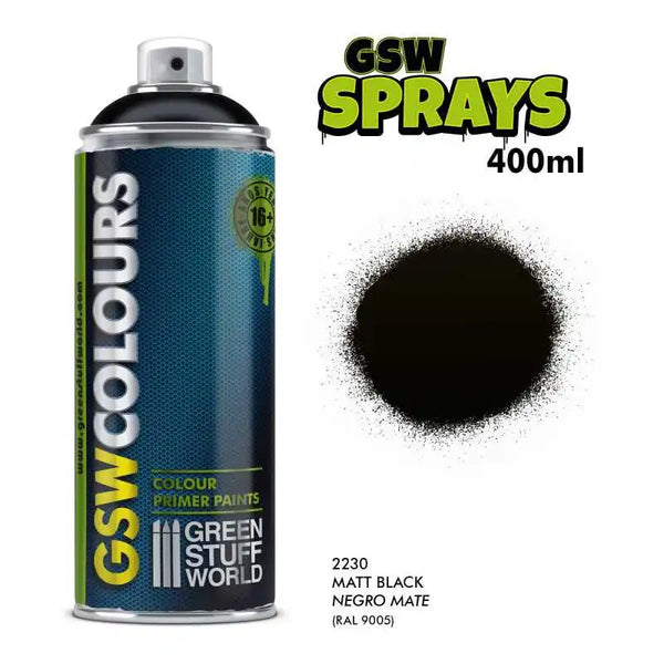 GSW SPRAY Primer Farbe Matt Schwarz 400ml 2230