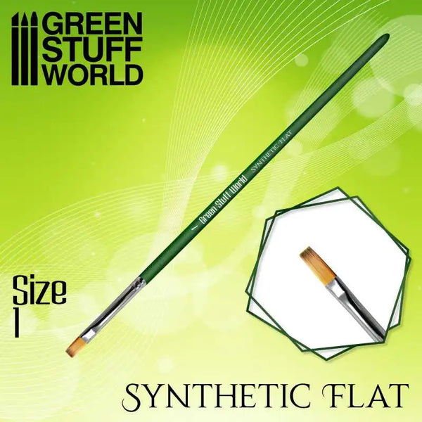 GREEN SERIES 2458 Flat Synthetic Brush Size 1
