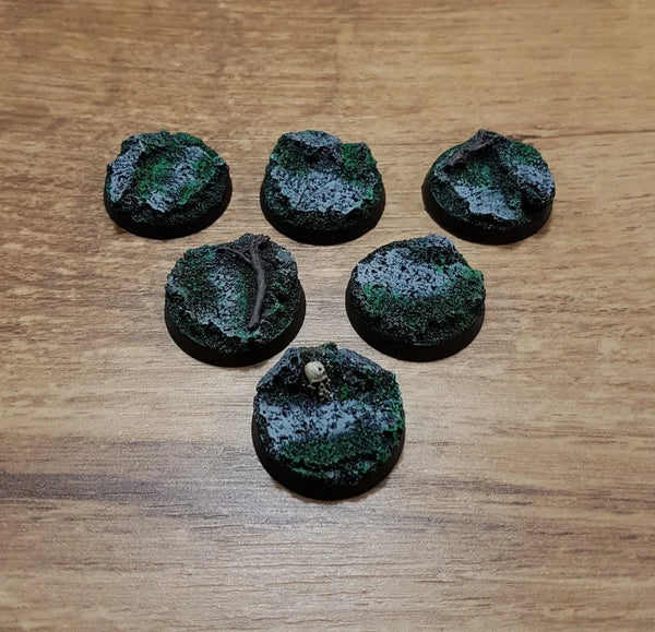 Rock 25mm Round Bases 6 stuks New