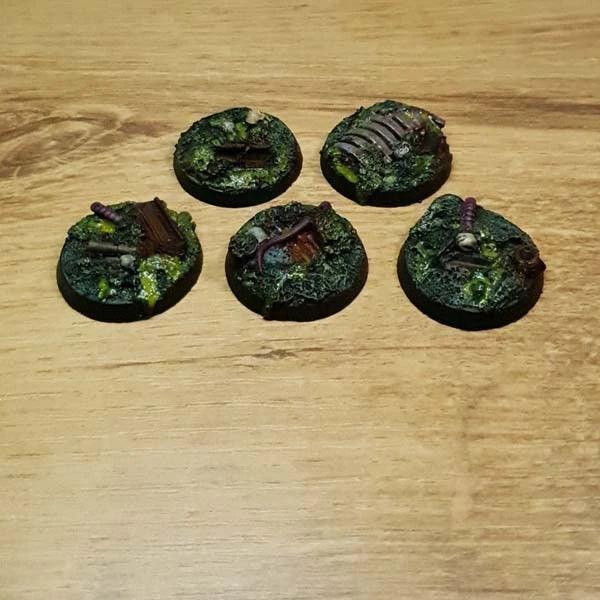 Nurgle-Bases, 32 mm runde Bases, 5 Stück