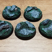 Rock 32mm Round Bases 5 pieces New