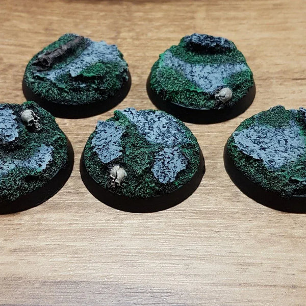 Rock 32mm Round Bases 5 pieces New