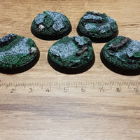 Rock 32mm Round Bases 5 pieces New