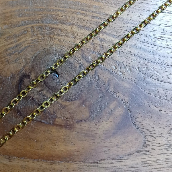 Link Chain Gold (look) 3.5 mm 5 mtr