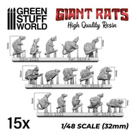 15x Giant Rats Resin Set 3509